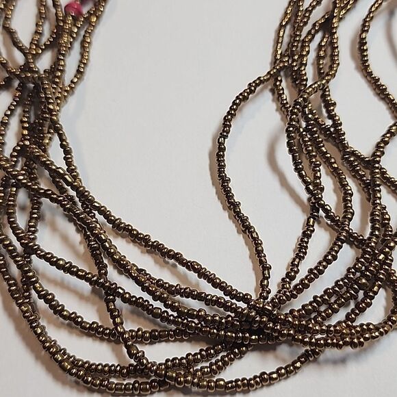 Teng Yue Elegant Pink Paper Bead And Seed Bead Necklace - Picture 2 of 5